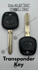 2x NEW! OEM Toyota Transponder Chip 4D67 (DOT) Ignition Key Replacement TOY44D
