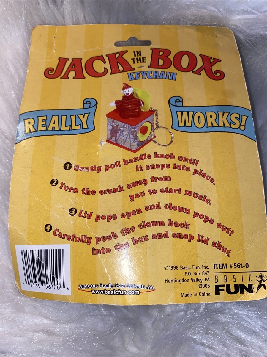 Jack in the Box Keychain- 1998 Pocket Mini Basic Fun #561-0 Brand