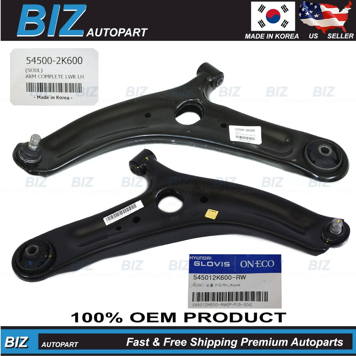 Kit De Brazos De Control Inferiores Y Rótulas Para Kia Soul 2012-2013 - Incluye 6 Piezas, Marca Detroit Axle