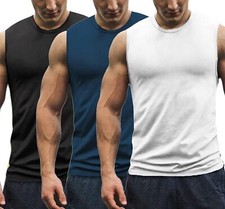 Men's Workout Tank Tops Sleeveless Gym Bodybuilding Fitness Muscle Tee Shirts