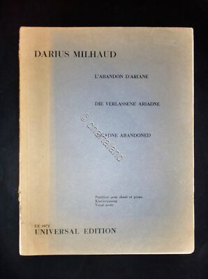 Musica spartiti - Darius Milhaud - L'abandon D'Ariane - Canto e pianoforte