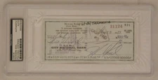 Howard Keel Signed Check in PSA/DNA Slab, American Actor, Dallas