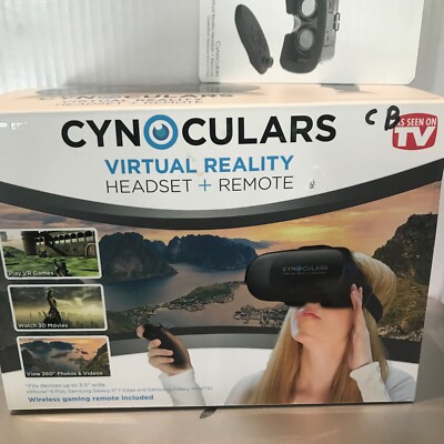 CYNOCULARS Virtual Reality Headset & Remote - As Seen On TV BRAND NEW