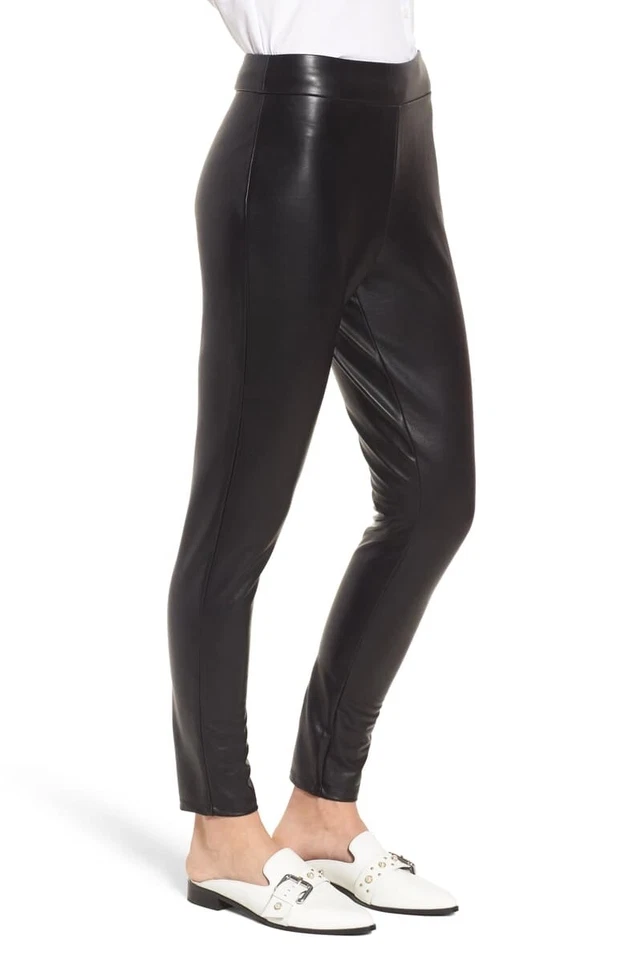 Leggings Leith 165463 para mujer cintura alta imitación cuero negros talla pequeña Foto 2 de 3