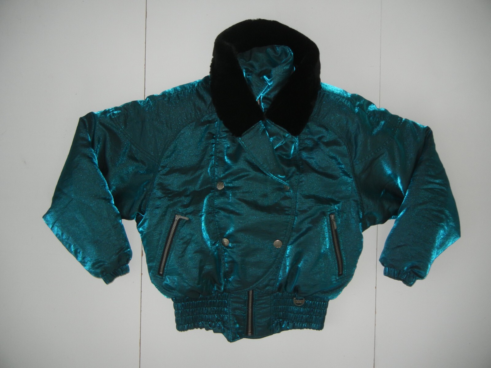 Vtg 90s NILS Green Warm DOWN WINTER SKI JACKET Cropped Snowboard Coat Women's 12 eBay