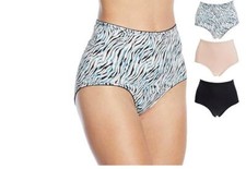 Rhonda Shear 3-pack Smoothing Brief Multi Zebra/Black/Dusty Pink NEW size Small
