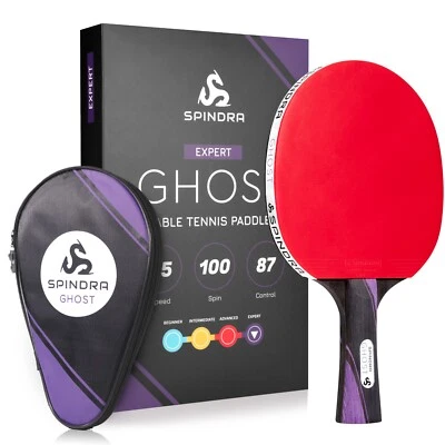 Spindra Ghost Performance Ping Pong Paddle | Expert-Professional Level Upgrades