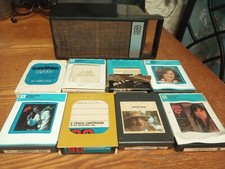 Vintage 8 Track Tape Storage Carrying Case Plastic Wood Grain Style Rubbermaid