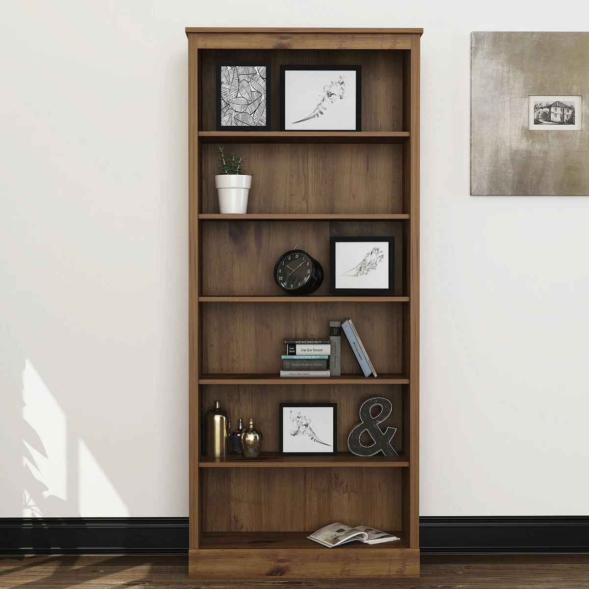 The Range Camford Bookcase MDF Paper Polyurethane 180.5cmx76.8cm 6 Shelves