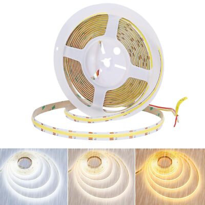 COB CCT LED Strip IP65 Waterproof 24V 5M 640LEDs/M CRI 92+ 10000LM Ultra Bright...