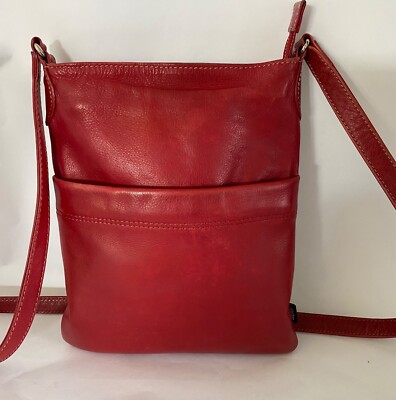 EASTEN RED LEATHER SHOULDER BAG CROSS BODY HANDBAG UK