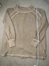 We The Free people Shes A Keeper Sweater Size Small runs big wheat tan khaki
