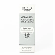ROCKWELL RAZORS - 100 PACK of Swedish Stainless Steel Double-Edge Safety Blades