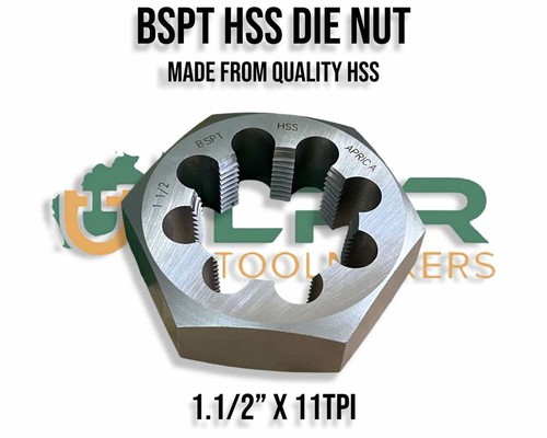 BSPT HSS Hex Die Nut R/H Sizes from 1/8 to 2" variations you pick - Picture 4 of 21