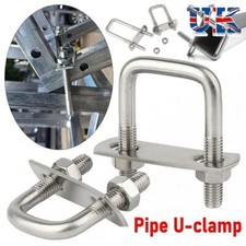 2Sets Right Angle U-bolt Square Clamp With Baffle Squa Bolt Pipe U-clamp