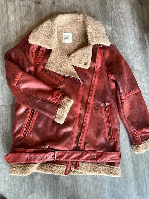 Chaqueta de aviador Urban Outfitters de gran tamaño de cuero sintético talla grande NUEVA sin etiquetas