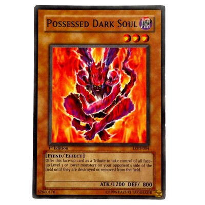 Yugioh CCG Collectable 1996 Konami 1st Edition Possessed Dark Soul Card