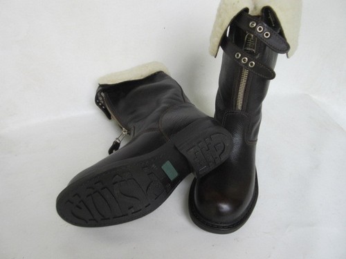 Stivali di Pelliccia Invernali Biker Boots pelle Pecora Annata Rockabilly Hotrod - Imagen 3 de 7