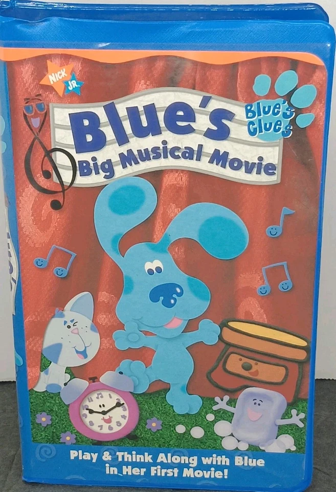 VTG Blues Clues VHS Tape Blues Big Musical Movie Nickelodeon Clamshell Case Foto 3 de 4