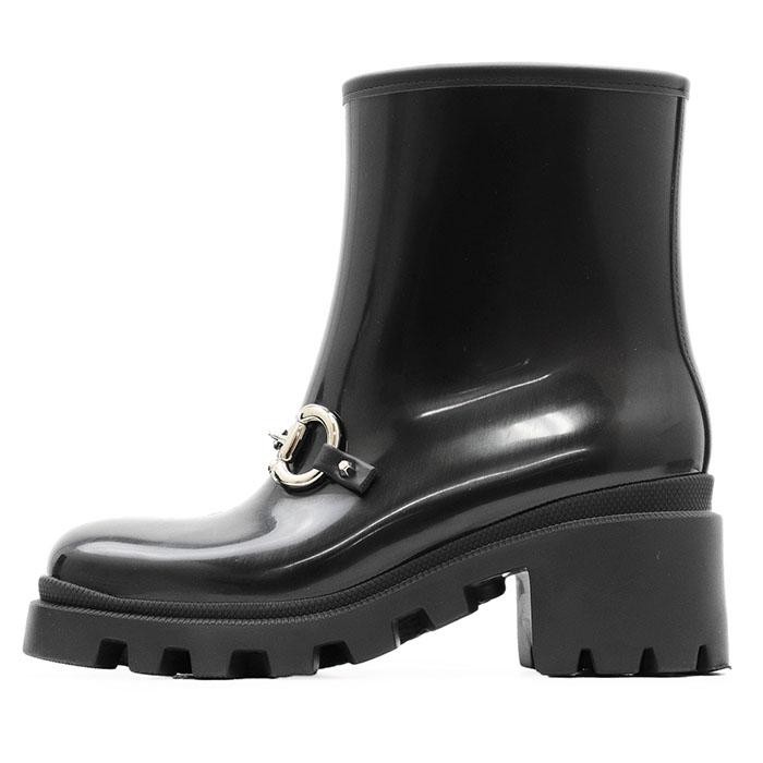 GUCCI Women's Rain Horsebit Rubber Boots Size:37/JP:24 Black 141195K Authentic thumbnail 4