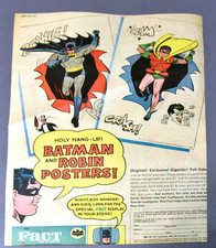 Batman Premium Poster Offer Fact Toothpaste Full Page Ad Sunday Comic Strip-1966
