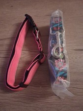 2 PC Set Size Large Pink Color And Flower design Leash