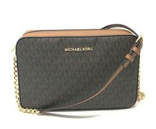 Michael Kors Jet Set Item Large East West Crossbody Chain Handbag Clutch Brown