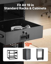 New 3U Rack Mount Drawer, 50 lbs Max Load-Bearing, Lockable Server Cabinet Case