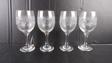 4 Libbey Arby Christmas Frosted Holly Berry Wine Glasses Winter Wonderland NEW