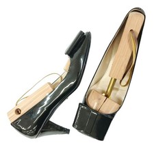 Prada Pumps Big Ribbon Patent Leather Black Women's Size EU35.5/US5.5