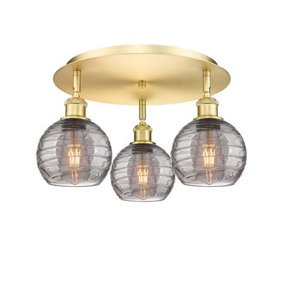 Innovations Lighting 516-3C 9 18 Athens Deco Swirl Semi-Flush - Satin Gold /