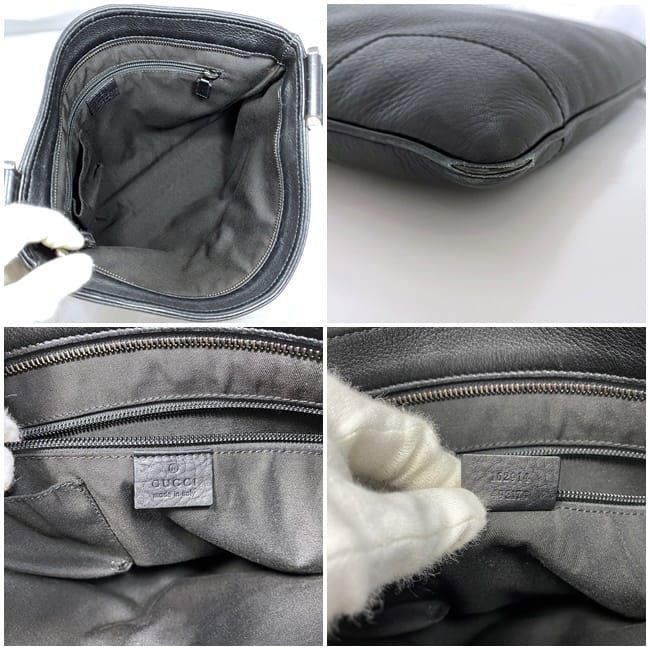 GUCCI Leather Shoulder Bag Black 162914 Authentic Preowned From Japan thumbnail 10