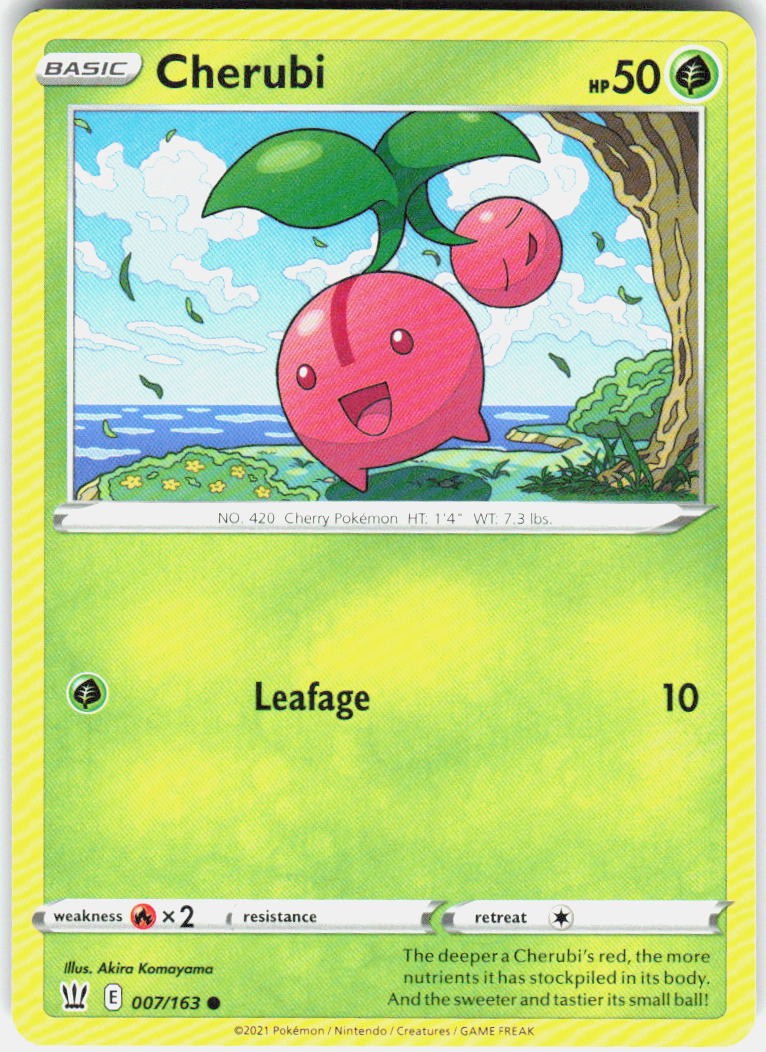 Cherubi 007/163 Common Battle Styles Pokemon Moderately Played