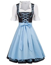JASAMBAC Women German Dirndl Dress Costumes 3 Pieces Medium, Black