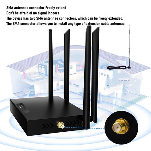 Unlocked 4G LTE Modem Router 300Mbps 2.4G 5 LAN WiFi Router With 1 SIM Card NEW - Afbeelding 3 van 12