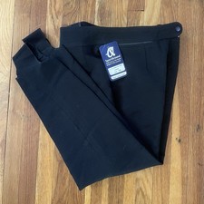 VTG Black Stirrup Pants Y2K Ski Equestrian SportAround Wool Blend Italy 14 NWT