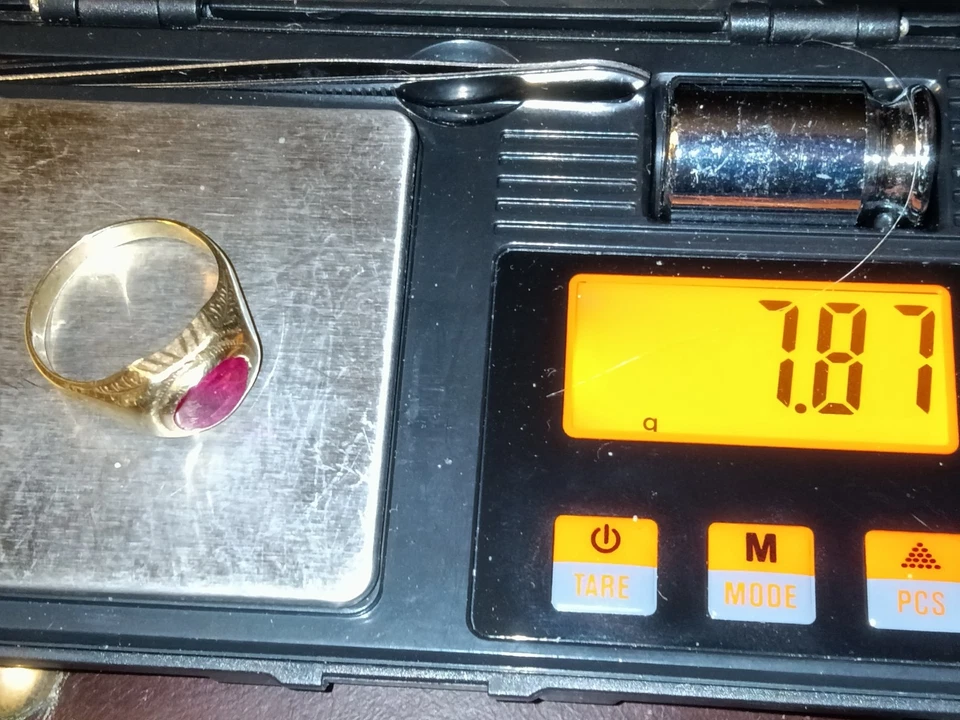 RARO ANILLO ROSACRUZ ORO 10K y rubí de la década de 1920 7,87 gm peso tamaño 10,5 Foto 2 de 4