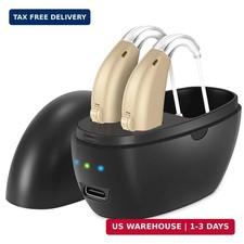Rechargeable Hearing Aids for Seniors Noise Cancelling Volume Control with Case