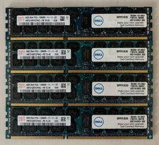 32GB (4x8GB) Dell SNPRYK18C/8G Hynix HMT31GR7CFR4C 8GB PC3-12800R Server Memory