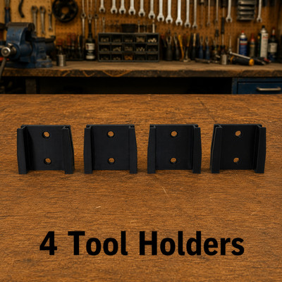 Fits Ridgid 18v Tool Wall Mount Holder Black 4 Organizers