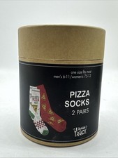 PIZZA SOCKS LAUGH TRACK Unisex Novelty OS 2 Pair Gift Set Christmas COMBINESHIP