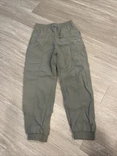 Wilo The Label Pants Women XS Green Anthropologie Wind Pants Jogger Nylon