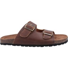Image of Hush Puppies Mens Nash Leather Sandals - Brown