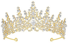 Tiara Crown for Women, Queen Tiara for Birthday Prom Bridal Party Custome Gold