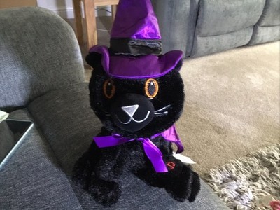 Animierte musikalische schwarze Katze Halloween lila