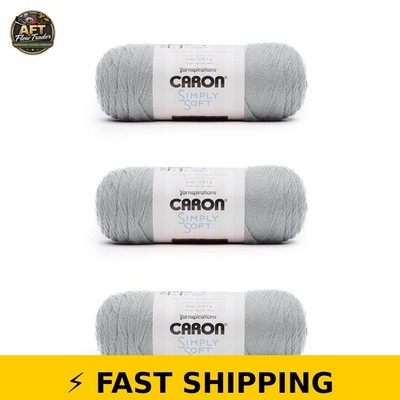Caron Simply Soft Feathered Gray Yarn - 3 Pack - 170g - 315 Yards