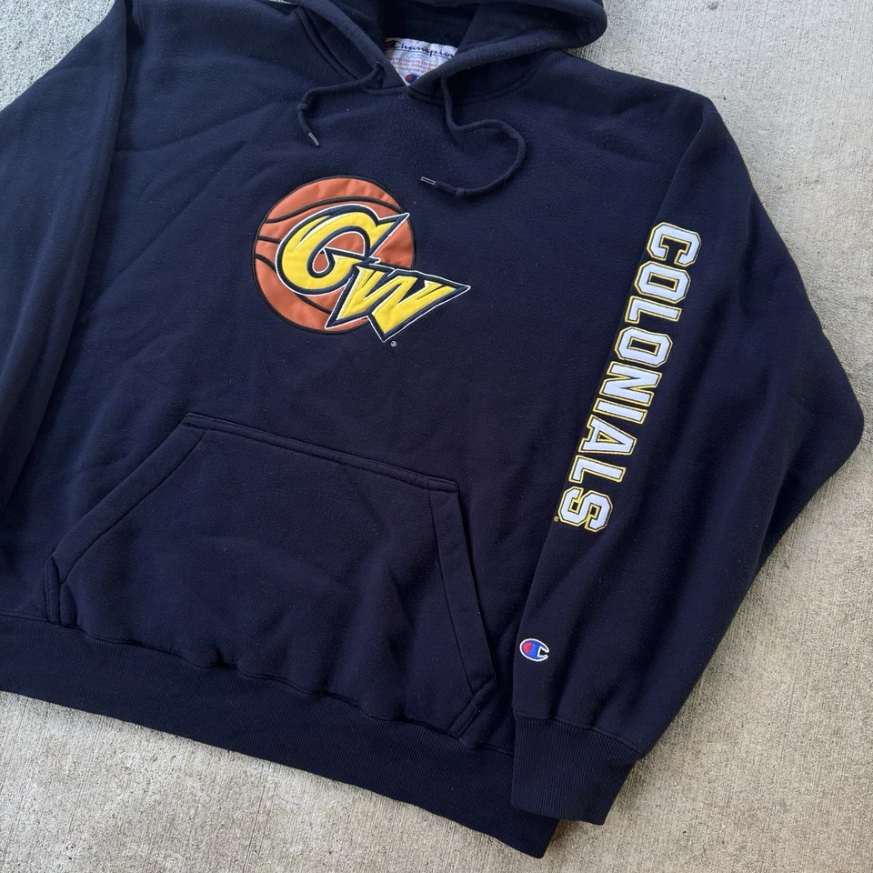 Vintage Champion George Washington University Basketball Embroidered Hoodie XL - Image 4 of 4