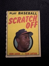 1970 Topps Baseball- Scratch Off Hank Aaron Scratched; Crease
