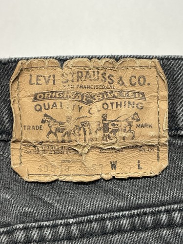 VTG 80s Levis 550 Black Charcoal Wash Jeans 36x34 (34x34) Made USA Grunge Loose - Picture 9 of 19