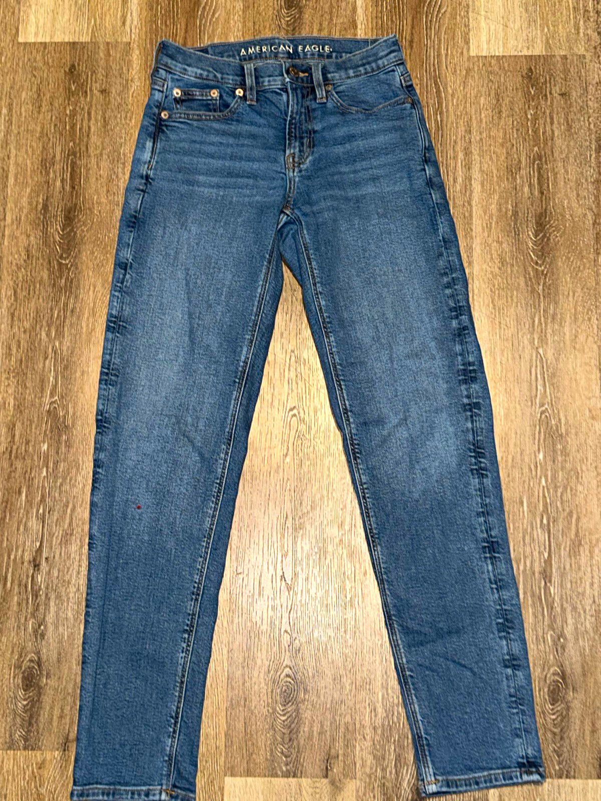 American Eagle Outfitters Womens Blue Denim Slim Straight Jeans 000